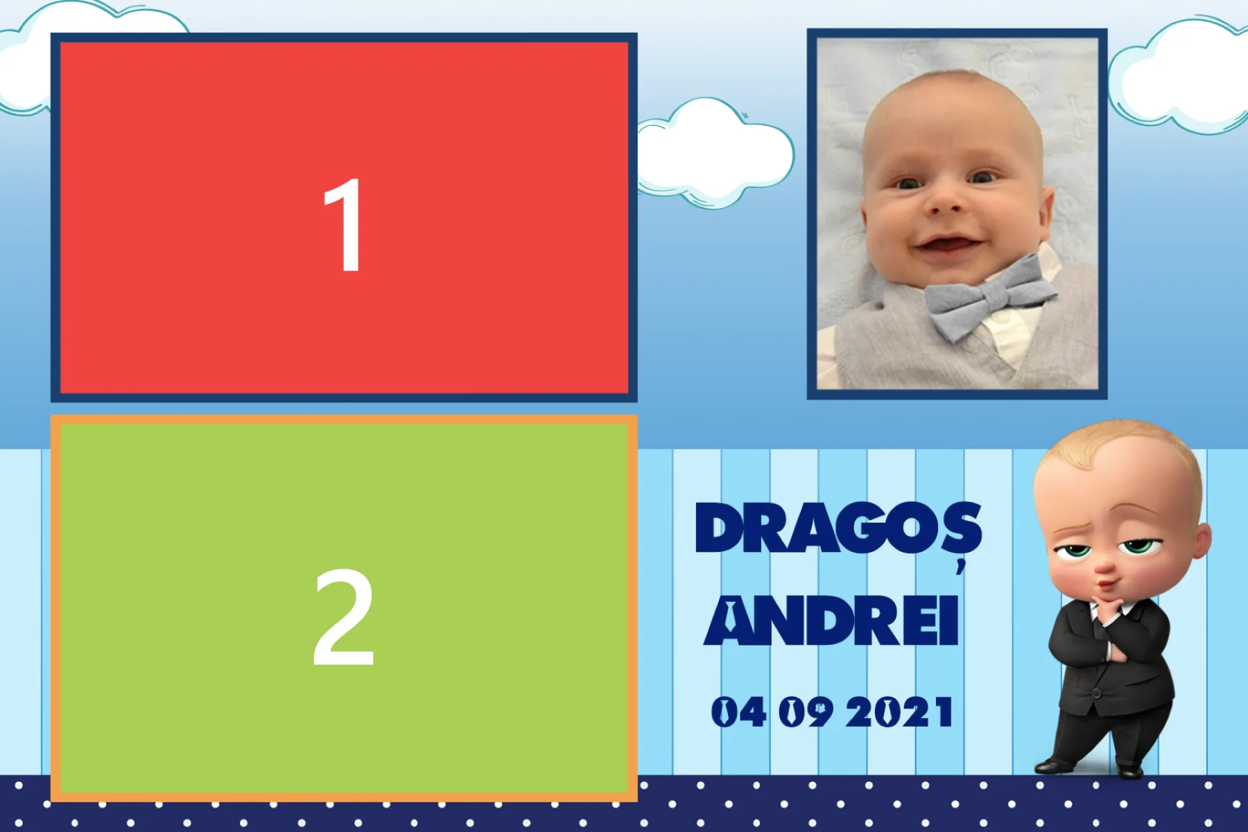 Template Botez, Baiat Boss Baby, template cabina foto București