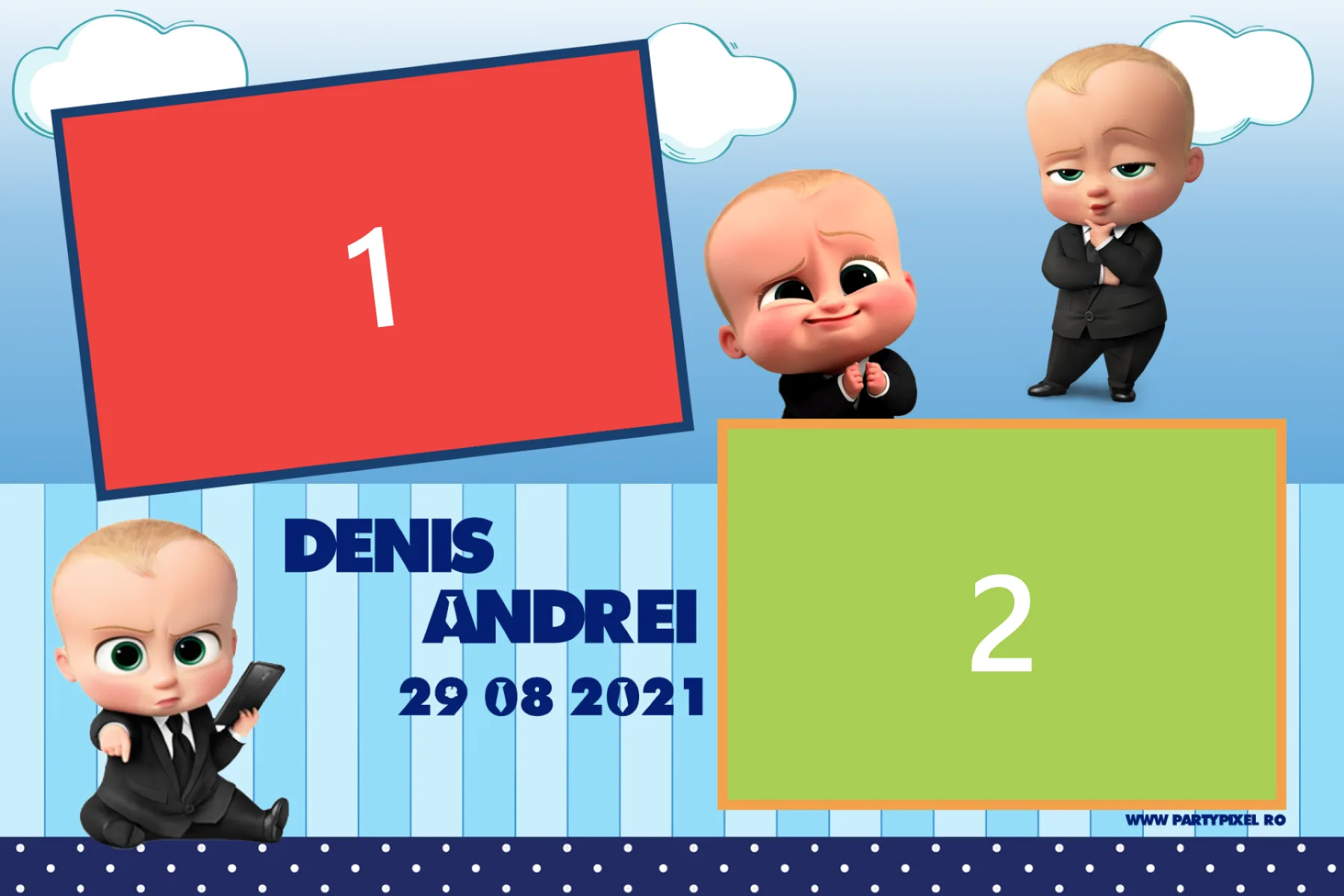 Template Botez, Varianta2 Boss Baby Botez, template cabina foto București